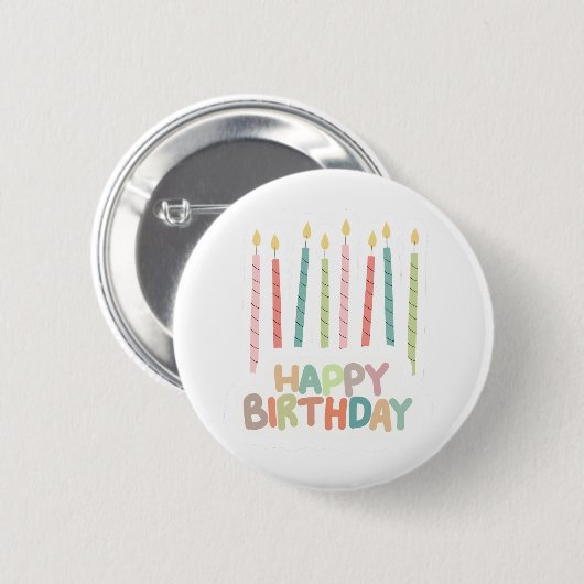 Happy Birthday with Candles Button (Vorne & Hinten)