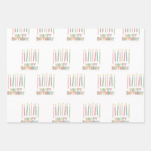 Happy Birthday With Candles  Geschenkpapier Set (Vorderseite 3)