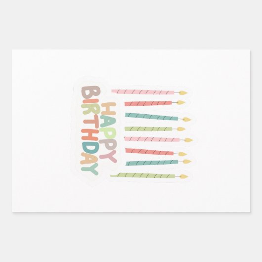Happy Birthday With Candles  Geschenkpapier Set (Vorderseite 2)