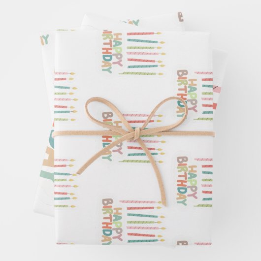 Happy Birthday With Candles Geschenkpapier Set (Beispiel)