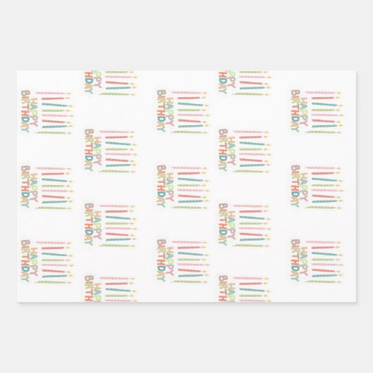 Happy Birthday With Candles  Geschenkpapier Set (Vorderseite)
