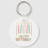 Happy Birthday with Candles Keychain Schlüsselanhänger (Vorderseite)