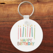 Happy Birthday with Candles Keychain Schlüsselanhänger (Rückseite)