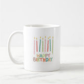 Happy Birthday with Candles on  Kaffeetasse (Links)