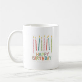 Happy Birthday with Candles on Kaffeetasse