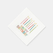 Happy Birthday with Candles on Serviette (Ecke)