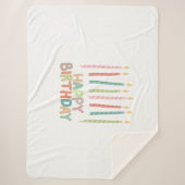 Happy Birthday with Candles Sherpa Blanket Sherpadecke (Vorderseite)