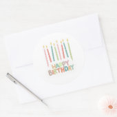 Happy Birthday With Candles Sticker Label (Umschlag)