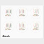 Happy Birthday With Candles Sticker Label (Blatt)