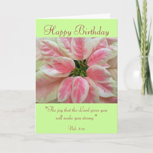 Happy Birthday with Scripture Verse Card. Karte (Vorderseite)