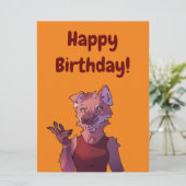 Happy Birthday wolf Karte (Stehend Vorderseite)