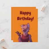 Happy Birthday wolf Karte (Vorderseite/Rückseite Beispiel)