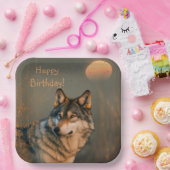 Happy Birthday Wolf Pappteller (Party)