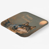 Happy Birthday Wolf Pappteller (Gewinkelt)