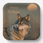 Happy Birthday Wolf Pappteller (Vorderseite)