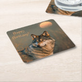 Happy Birthday Wolf Untersetzer (angewinkelt)