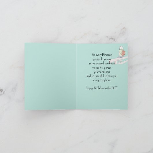 Happy Birthday Wonderful & Best Daughter Karte (Innenseite)