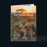 Happy Birthday Wonderful Brother Lion Animal Fun Karte<br><div class="desc">Happy Birthday Wonderful Brother Friend Lion Animal Fun Tier Spaß</div>