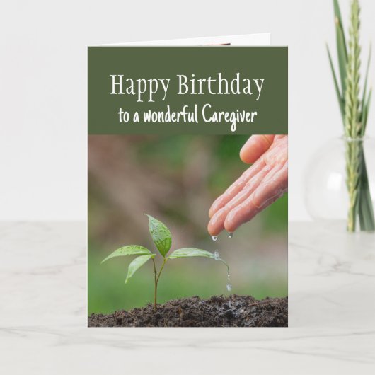 Happy Birthday Wonderful Caregier Karte (Vorderseite)