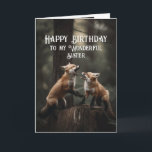Happy Birthday Wonderful Sister Friend Foxes Niedl Karte<br><div class="desc">Happy Birthday Wonderful Sister Friend Foxes Süße Tier Spaß</div>