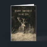 Happy Birthday Wonderful Son Vintag Deer Stag Karte<br><div class="desc">Happy Birthday Wonderful Son Vintag Deer Stag Tierkarte für diejenigen,  die gerne jagen oder nur Lieben wild leben</div>