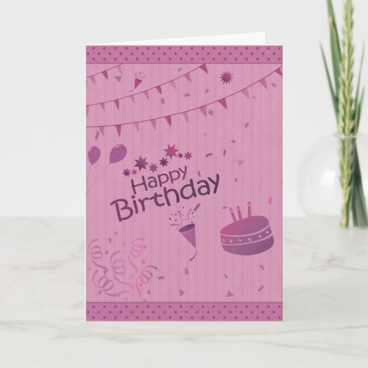 Happy Birthday Word Cloud Card Karte (Vorderseite)