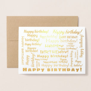 Happy Birthday Word Cloud Typografy Folienkarte