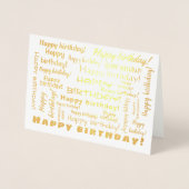 Happy Birthday Word Cloud Typografy Folienkarte (Vorderseite)