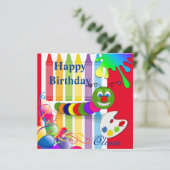 Happy Birthday Worm Card Einladungsballons Einladung (Stehend Vorderseite)