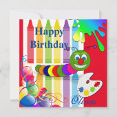 Happy Birthday Worm Card Einladungsballons Einladung (Vorderseite)