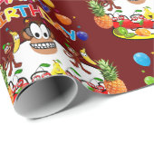Happy Birthday Wrapping Paper Affen Geschenkpapier (Rolleneckpunkt)