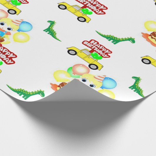 Happy Birthday Wrapping Paper Alligator Geschenkpapier (Ecke)