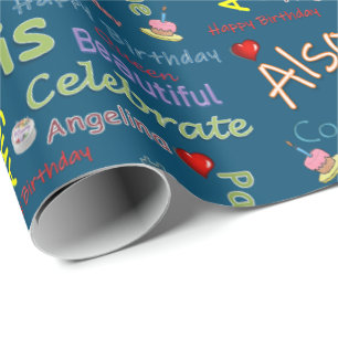 Happy Birthday Wrapping Paper Angelina Geschenkpapier