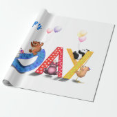 Happy Birthday Wrapping Paper Baby Bears Party Geschenkpapier (Ungerollt)