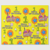 Happy Birthday Wrapping Paper Balloons #1 Geschenkpapier (Flach)