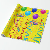 Happy Birthday Wrapping Paper Balloons Geschenkpapier (Ungerollt)
