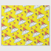 Happy Birthday Wrapping Paper Clouds IPhone Text Geschenkpapier (Flach)