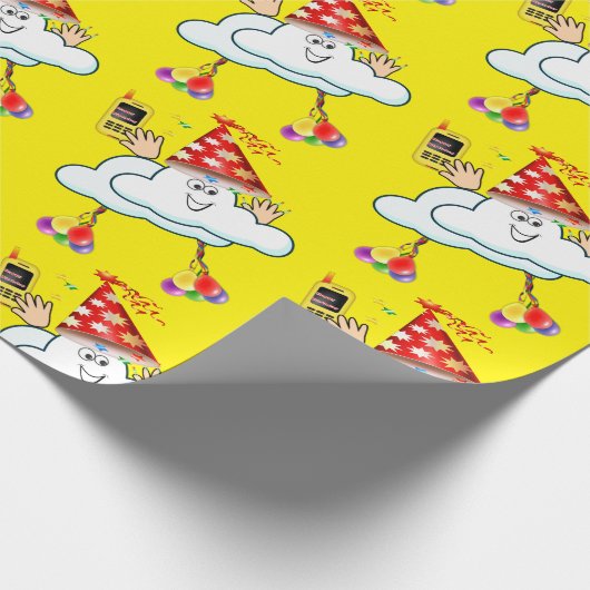 Happy Birthday Wrapping Paper Clouds IPhone Text Geschenkpapier (Ecke)