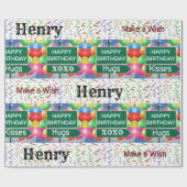 Happy Birthday Wrapping Paper Confetti Geschenkpapier (Flach)