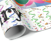 Happy Birthday Wrapping Paper Confetti Geschenkpapier (Rolleneckpunkt)
