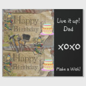 Happy Birthday Wrapping Paper Construction Tools Geschenkpapier (Flach)