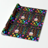 Happy Birthday Wrapping Paper Cupcake Geschenkpapier (Ungerollt)
