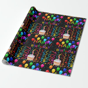 Happy Birthday Wrapping Paper Cupcake Geschenkpapier
