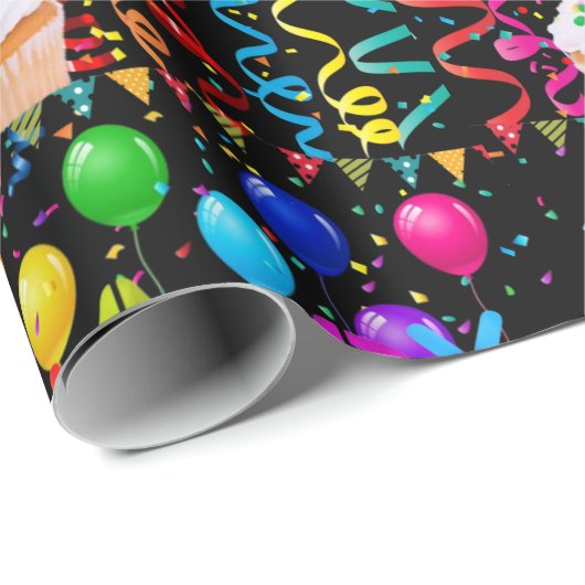 Happy Birthday Wrapping Paper Cupcake Geschenkpapier (Rolleneckpunkt)