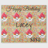 Happy Birthday Wrapping Paper Cupcakes Geschenkpapier (Flach)