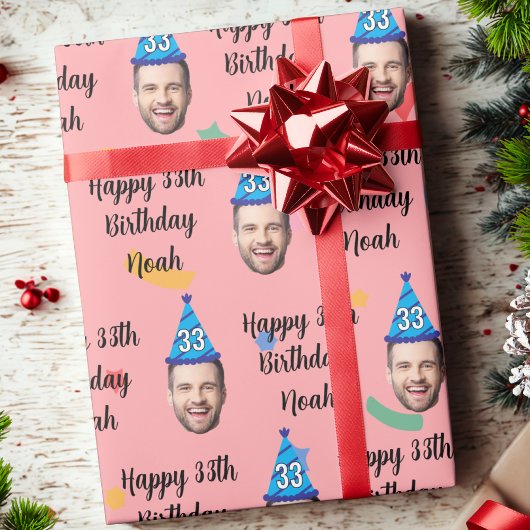 Happy Birthday Wrapping Paper, Custom Birthday Red Geschenkpapier
