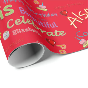 Happy Birthday Wrapping Paper Elizabeth Geschenkpapier