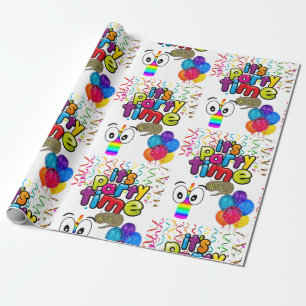 Happy Birthday Wrapping Paper Es ist Party Time Geschenkpapier
