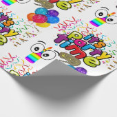 Happy Birthday Wrapping Paper Es ist Party Time Geschenkpapier (Ecke)