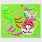 Happy Birthday Wrapping Paper Fairy Confetti Geschenkpapier (Flach)